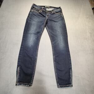 Silver Jeans Womens 28 Blue Camden Rose Ankle Denim Distressed